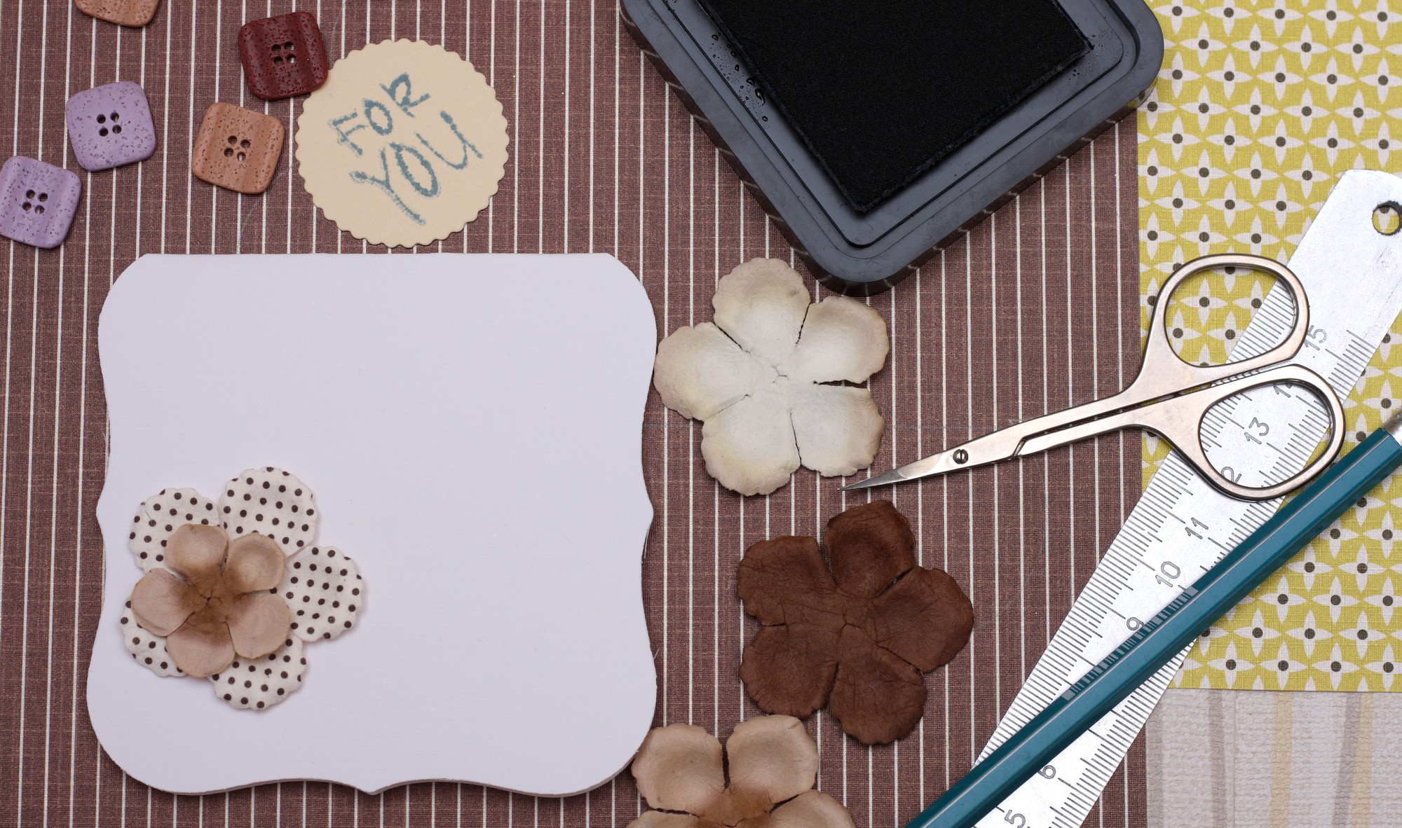 flat lay of embroidered patches and samples
